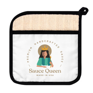 Open image in slideshow, Sauce Queen Pot Holder with Pocket
